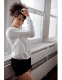 Pantaloni scurți de vară din denim cu dantelă, negru L2 - Magazin online - Boutique